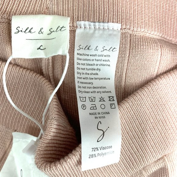 NWT SILK &‎ SALT Staycation Pink Sweat Pant Sz L - Picture 8 of 8